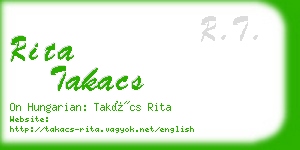 rita takacs business card